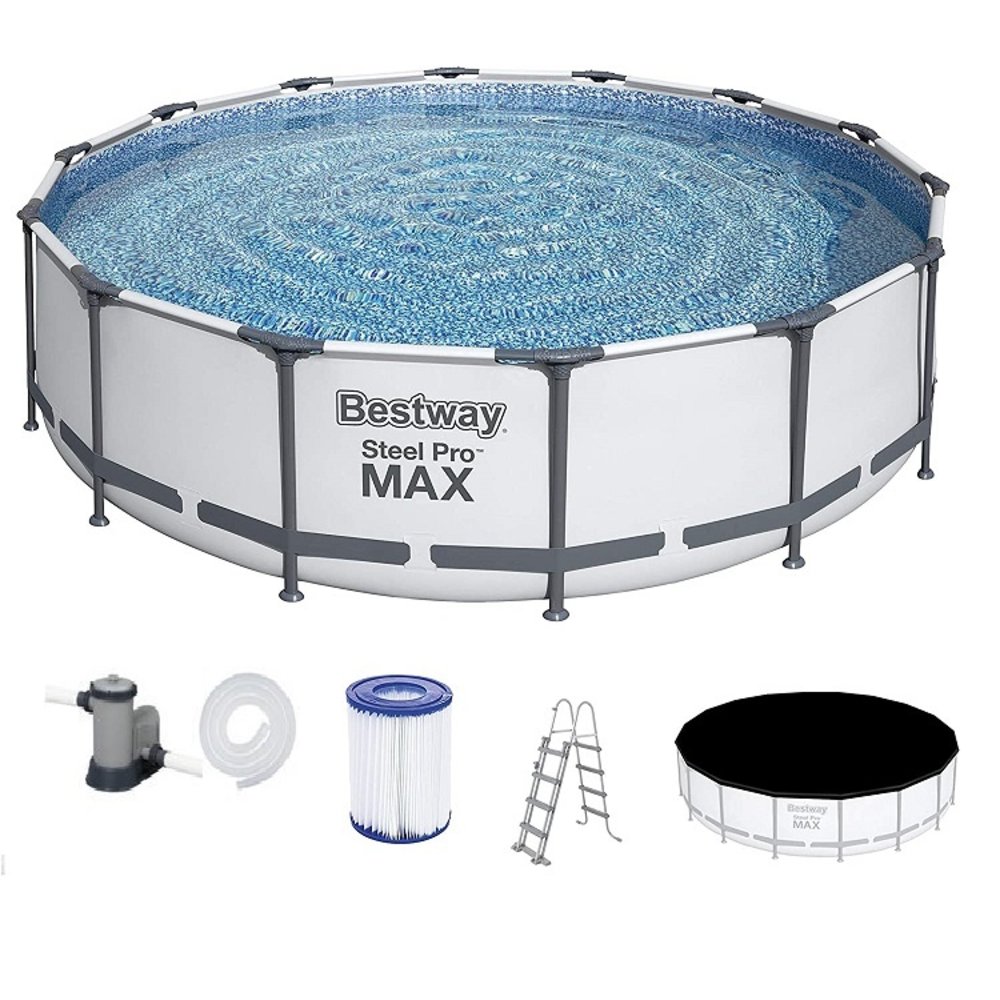 Bestway Steel Pro Max 549x122 cm grijs - complete set - Vikingchoice.nl