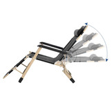 Tuinstoel ligstoel 2-in-1 met hoofdsteun - Zwart