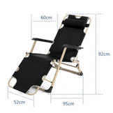 Tuinstoel ligstoel 2-in-1 met hoofdsteun - Zwart