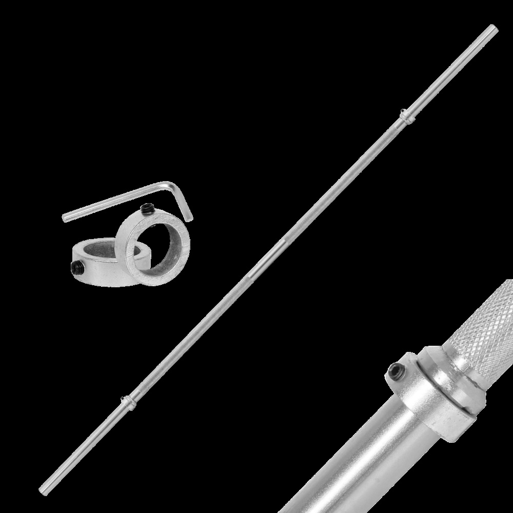 Halterstang voor gewichten - recht - 165 cm breed - met schuifklemmen - 28 mm diameter