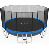 Trampoline - blauw - 465 cm - met net en ladder - tot 150 KG