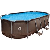 Zwembad - Avenli - 427x275x100 cm Rattan-look complete set