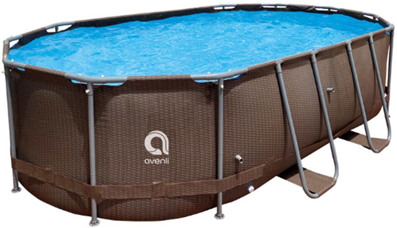 Zwembad - Avenli - 427x275x100 cm Rattan-look complete set