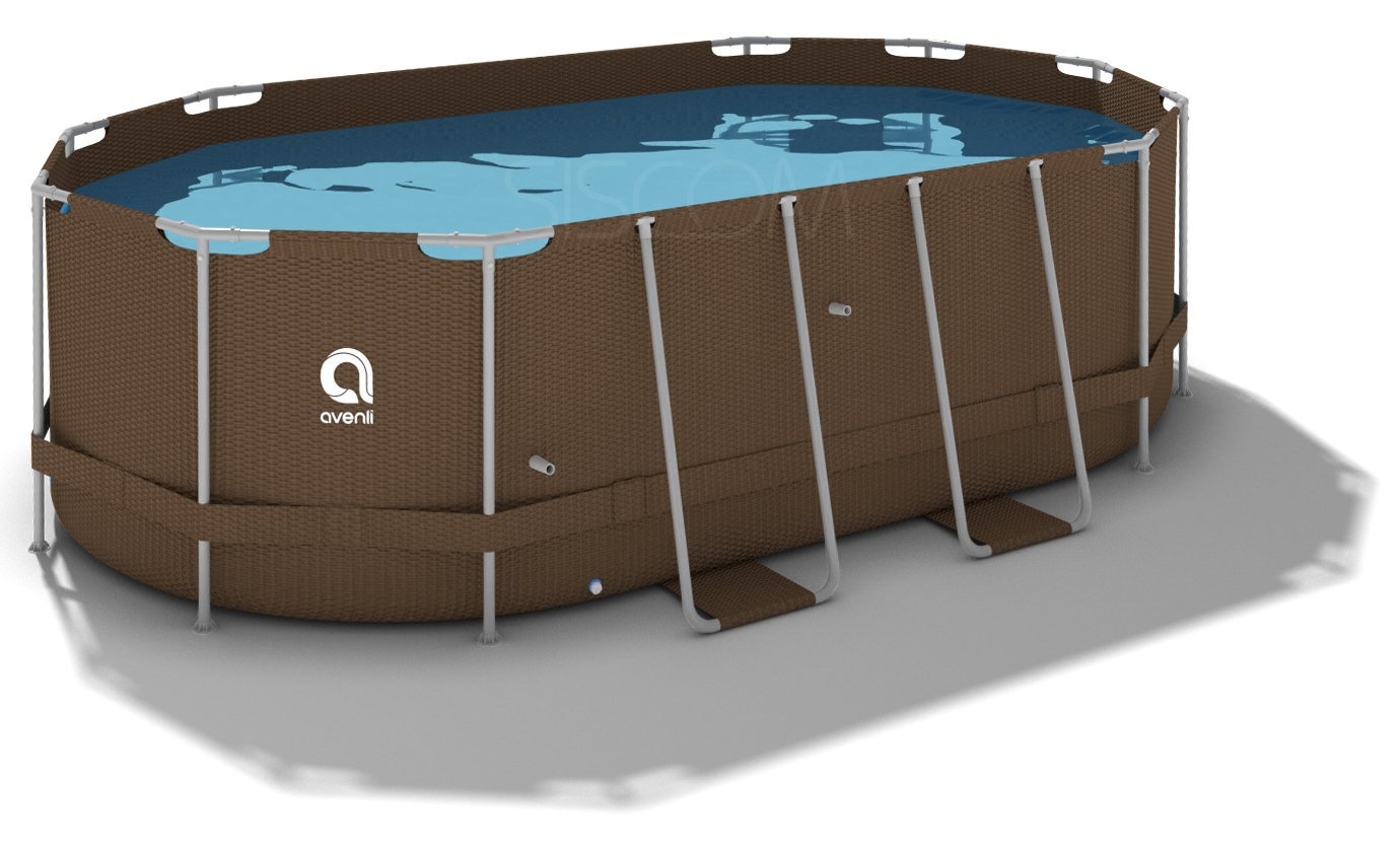 Zwembad - Avenli - 427x275x100 cm Rattan-look complete set
