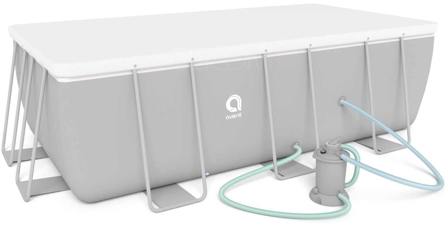 Zwembad tuin - Avenli - 400x207x122cm met zandfilterpomp – compleet