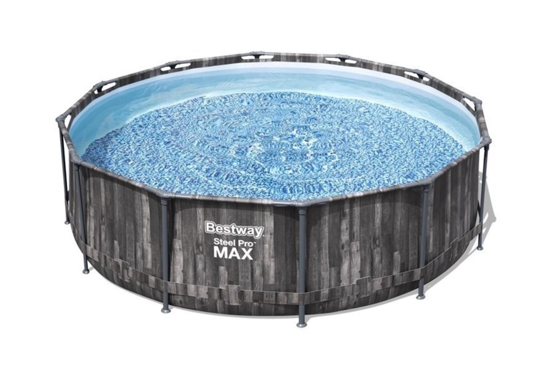 Bestway Steel Pro Max 366 x 100 cm met pomp - Wood-look