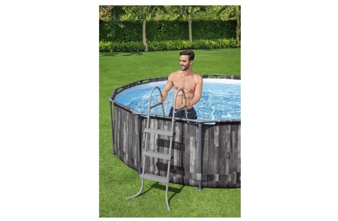 Bestway Steel Pro Max 366 x 100 cm met pomp - Wood-look