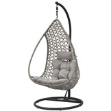 Hangstoel cocoon met frame en kussen - grijs - tot 130 kg
