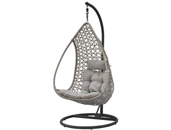 Hangstoel cocoon met frame en kussen - grijs - tot 130 kg