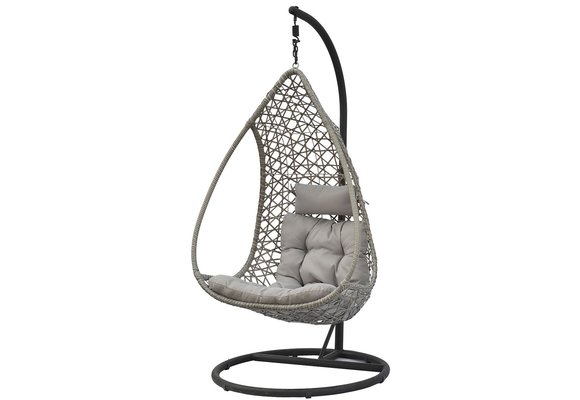 Hangstoel cocoon met frame en kussen - grijs - tot 130 kg
