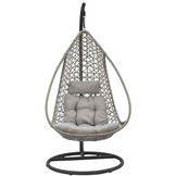 Hangstoel cocoon met frame en kussen - grijs - tot 130 kg