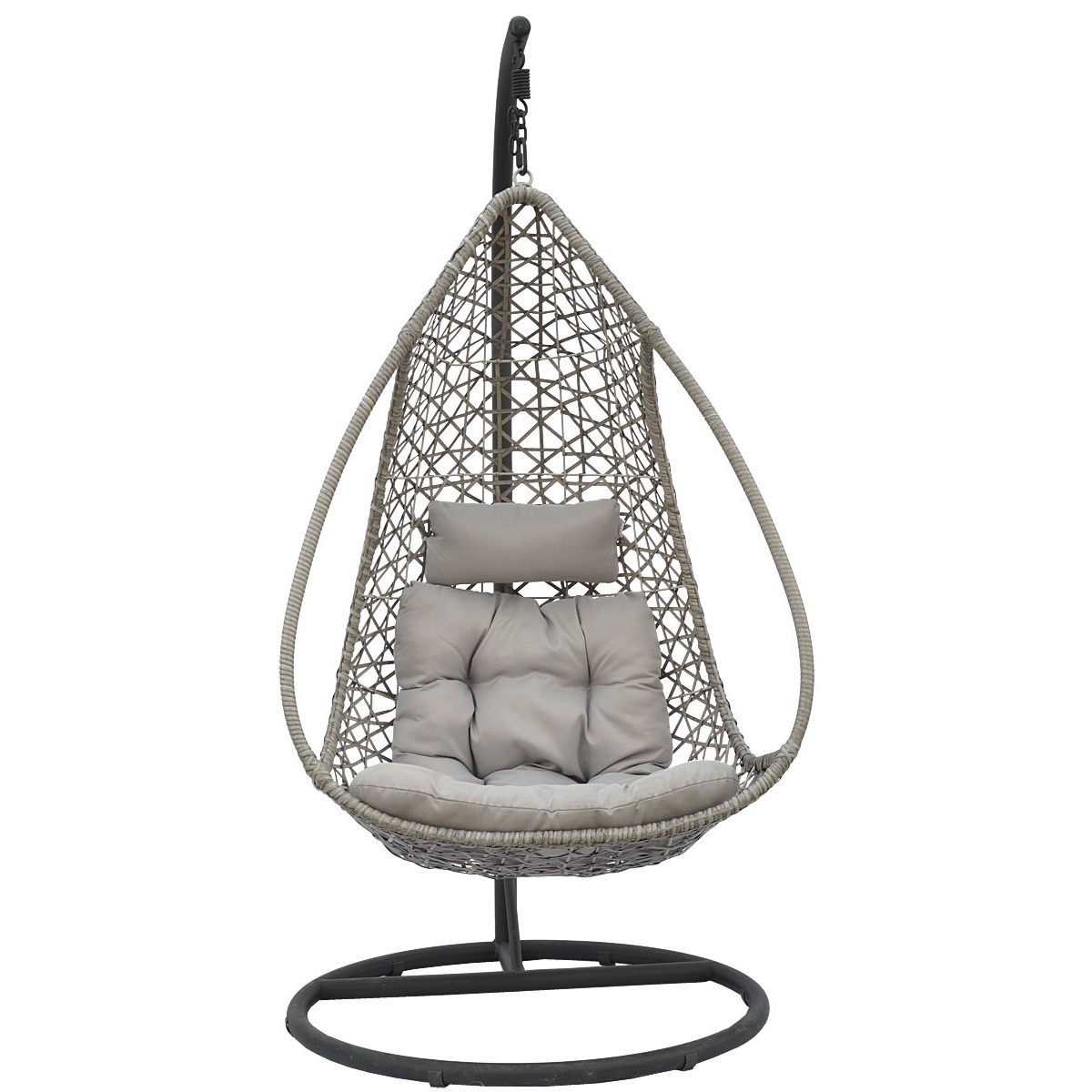Hangstoel cocoon met frame en kussen - grijs - tot 130 kg