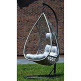 Hangstoel cocoon met frame en kussen - grijs - tot 130 kg