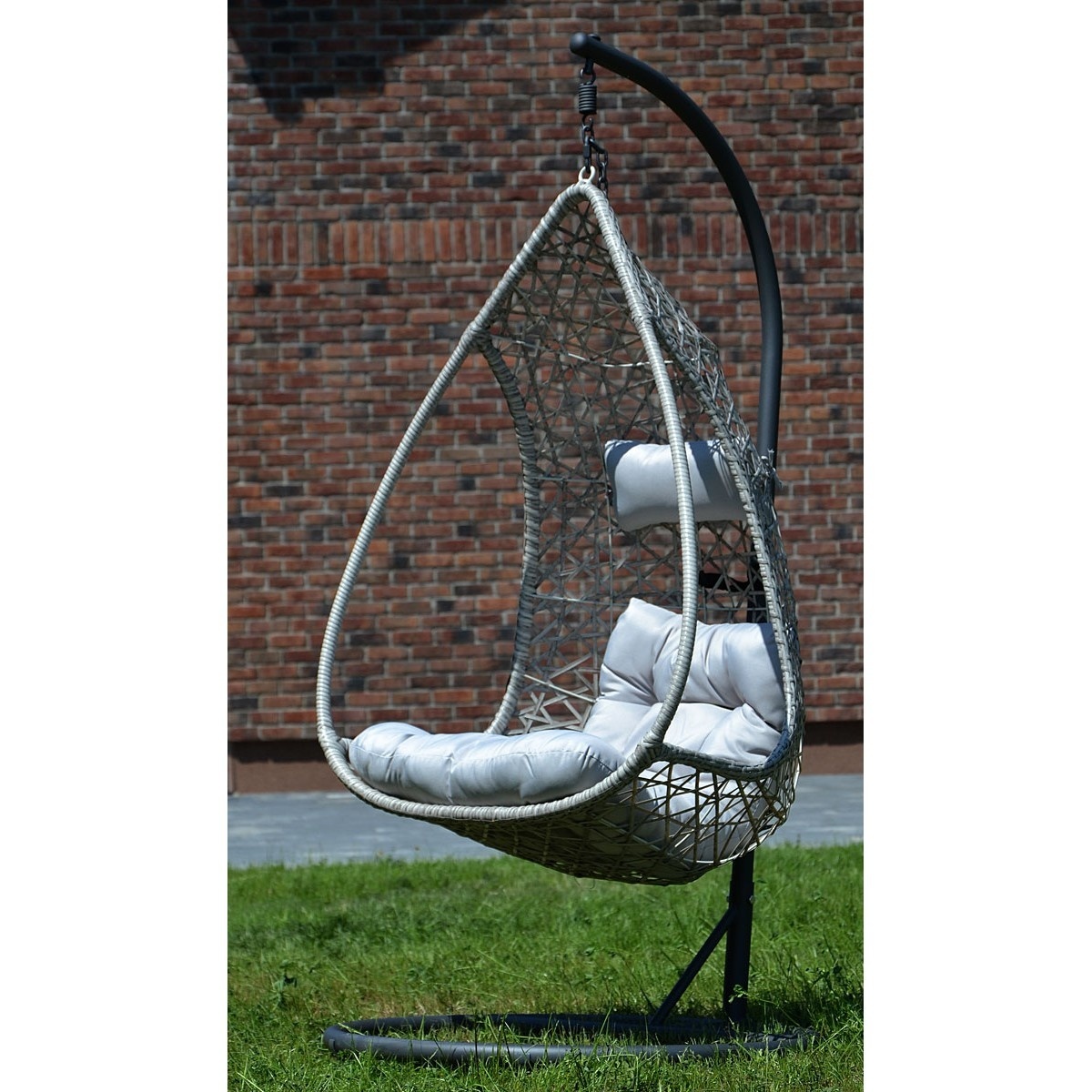Hangstoel cocoon met frame en kussen - grijs - tot 130 kg