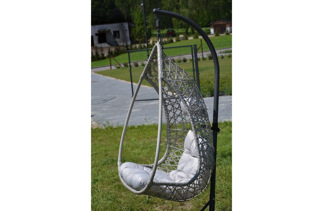 Hangstoel cocoon met frame en kussen - grijs - tot 130 kg