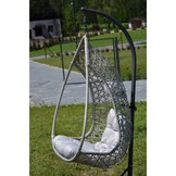 Hangstoel cocoon met frame en kussen - grijs - tot 130 kg