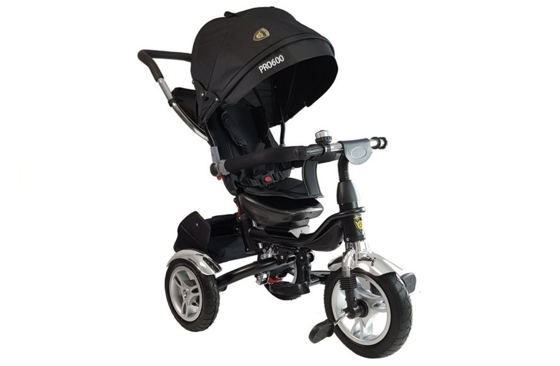 Driewieler kinderwagen met zonnekap zwart