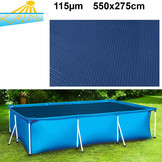 RAMROXX zwembadafdekking verwarmend zwart/blauw - 550 x 275 rechthoekig