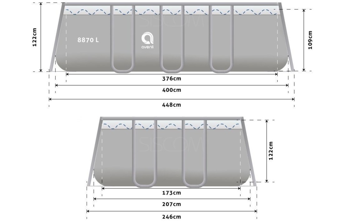 Avenli zwembad 400x207x122 cm - complete set met pomp