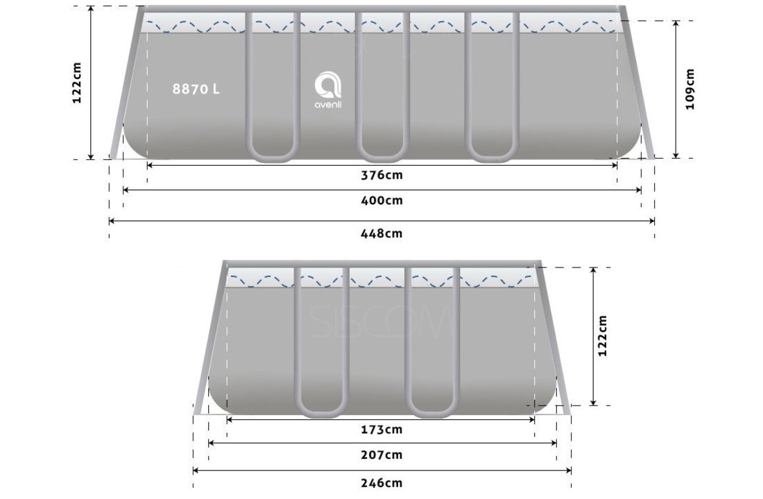 Zwembad tuin - Avenli - 400x207x122cm met zandfilterpomp – compleet