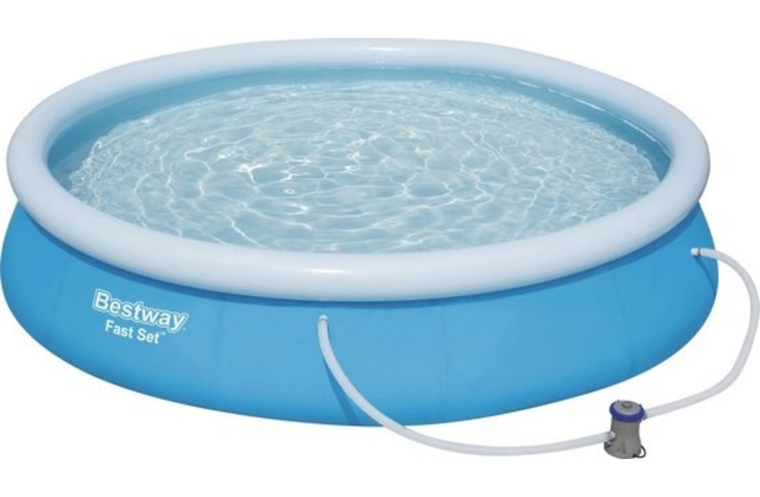 Bestway Fast Set opblaaszwembad 457 x 84 cm met pomp - complete set