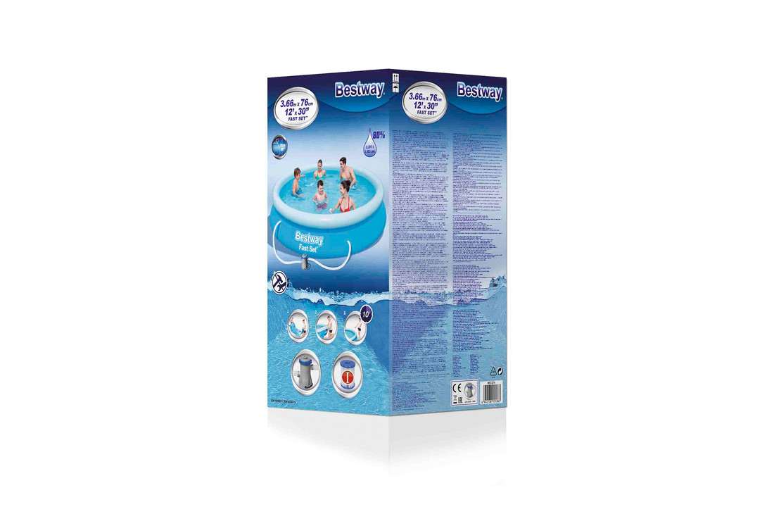 Bestway Fast Set opblaaszwembad 366 x 76 cm met pomp