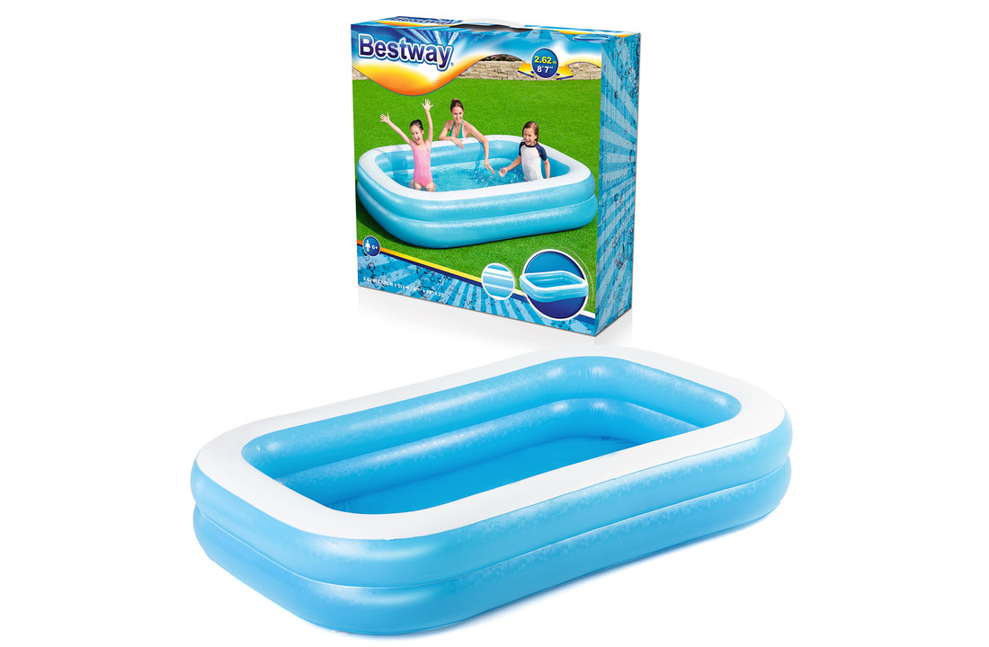 Bestway jumbo peuterbad 262 x 175 x 51 cm met afdekzeil