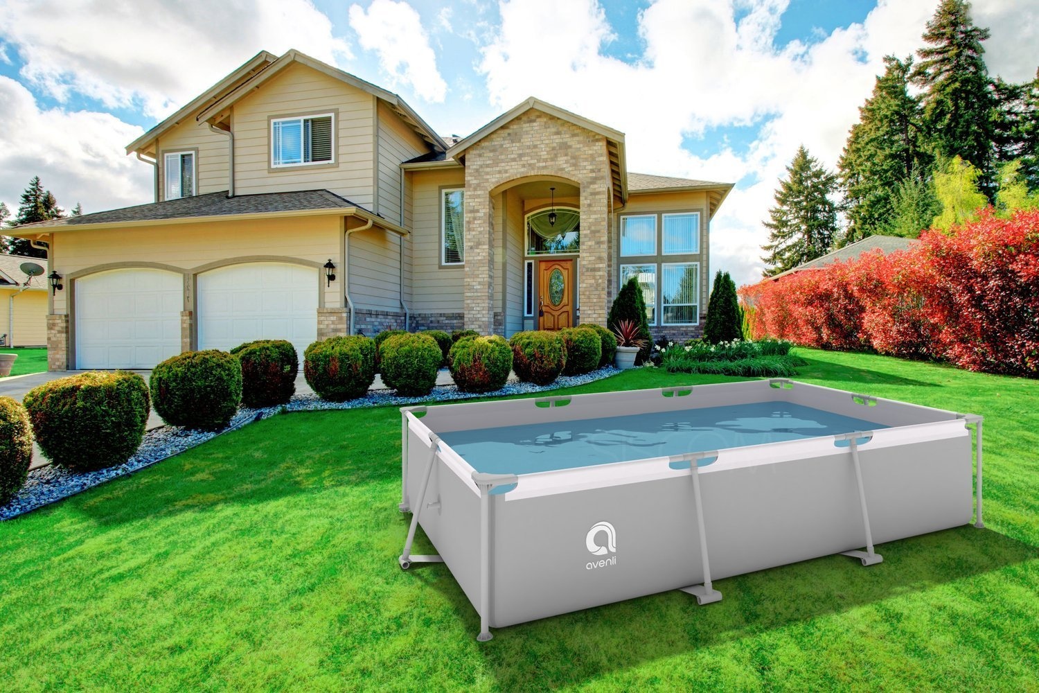 Avenli opzetzwembad 300 x 207 x 65 cm met filterpomp