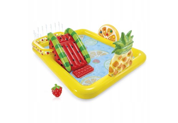 Intex fruit thema peuterbad 244 x 191 cm - met glijbaan