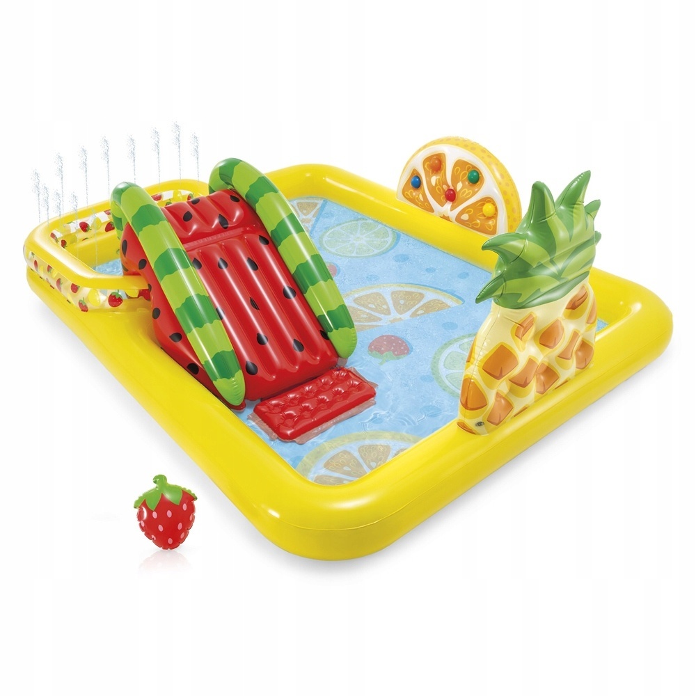 Intex fruit thema peuterbad 244 x 191 cm - met glijbaan