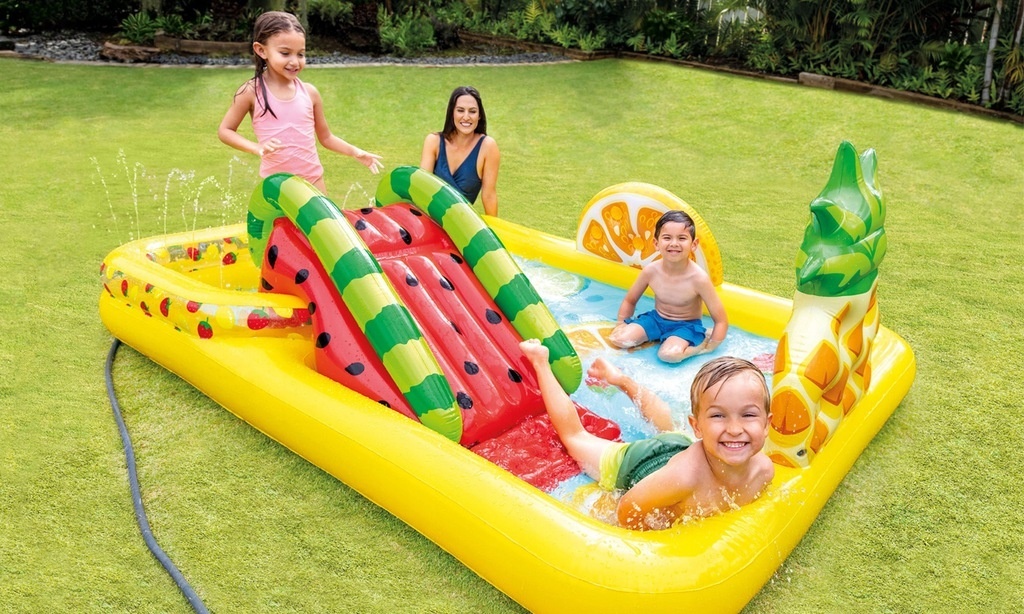 Intex fruit thema peuterbad 244 x 191 cm - met glijbaan