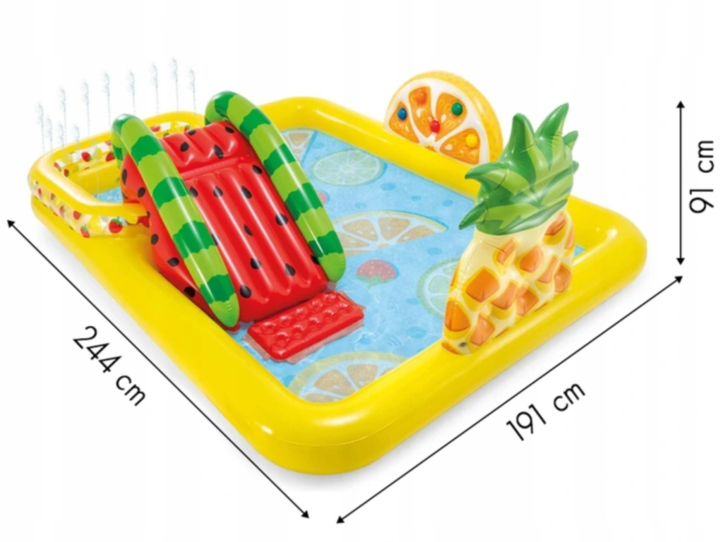 Intex fruit thema peuterbad 244 x 191 cm - met glijbaan