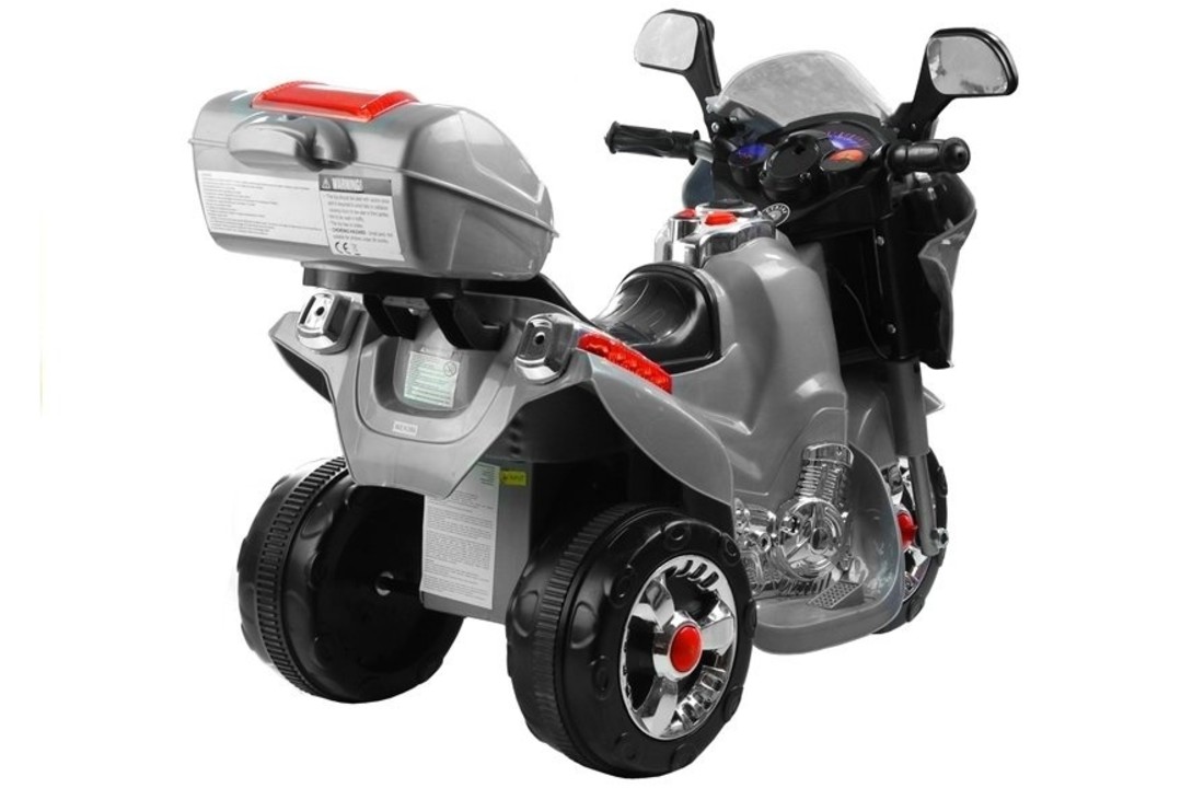 Elektrische kindermotor driewieler - grijs - 6V