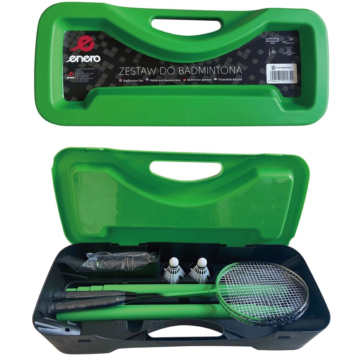 Badminton set - 2 rackets met net en shuttle