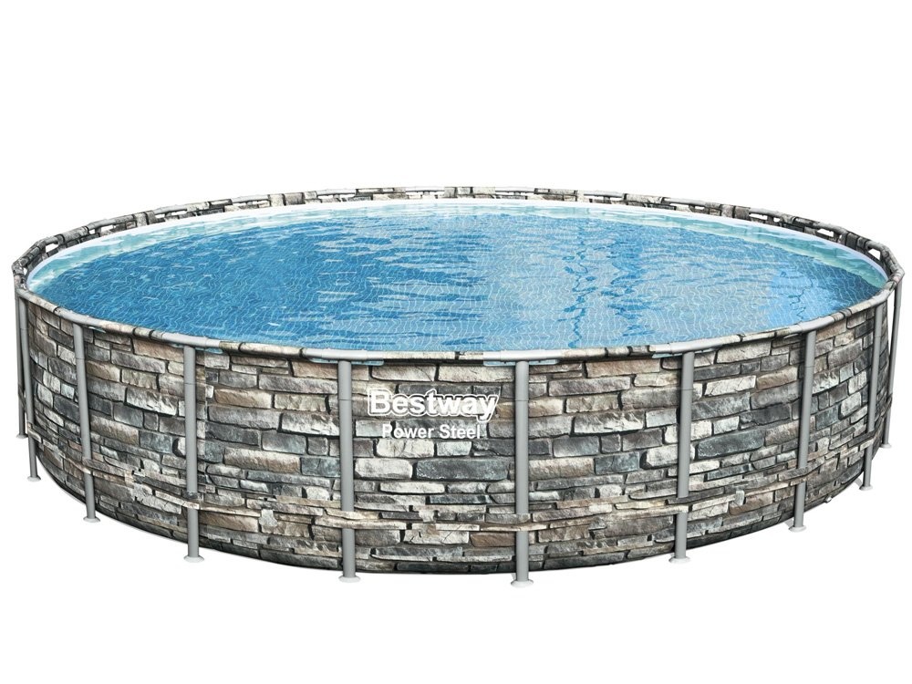Bestway Power Steel zwembad 671 x 132 cm - Steen-look - complete set
