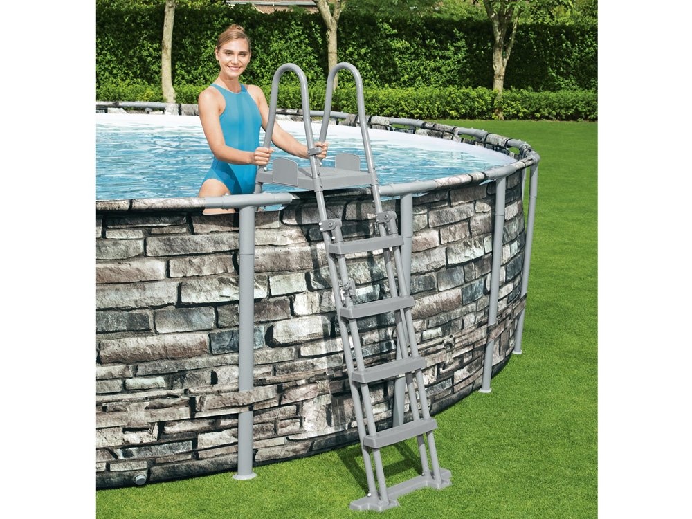 Bestway Power Steel zwembad 671 x 132 cm - Steen-look - complete set