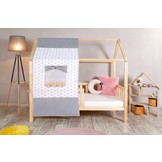 Speeltent voor 160 x 80 cm huisbed - met klamboe raam en sterren motief