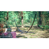 Hangmat standaard grijs tot 220 kg - inc blauw-groene hangmat 220 x 160 cm