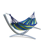 Hangmat standaard grijs tot 220 kg - inc blauw-groen hangmat 220 x 160 cm