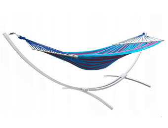 Hangmat standaard wit tot 220 kg - inc blauw-paarse hangmat 220 x 160 cm