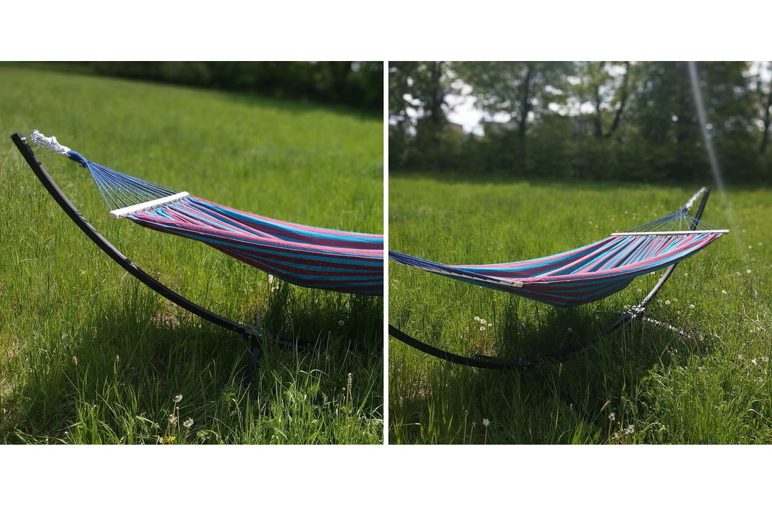 band Relatieve grootte nog een keer Hangmat standaard grijs inc blauw-paarse hangmat 220x160 cm kopen? -  Vikingchoice.nl