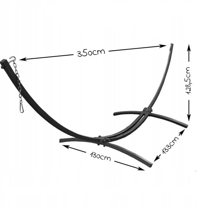 Hangmat standaard grijs tot 220 kg - inc blauw-paarse hangmat 220 x 160 cm