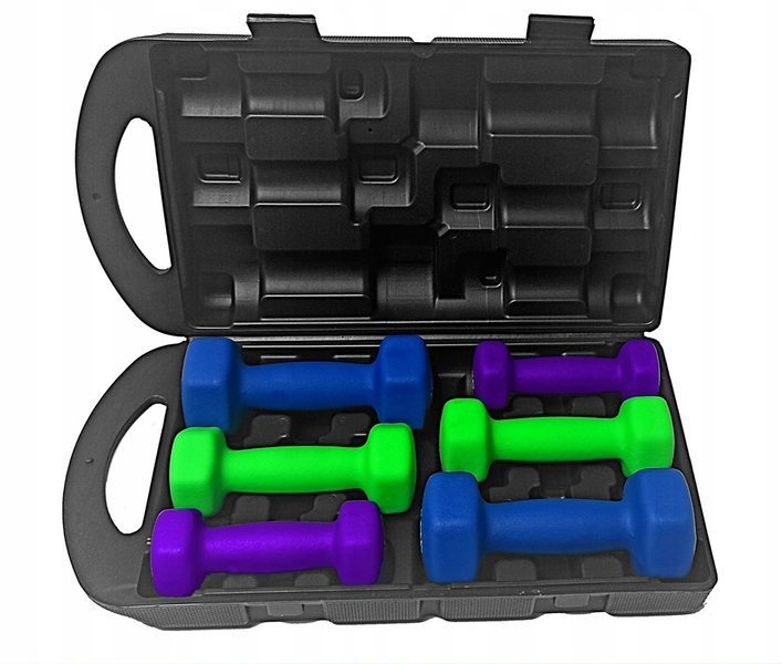 Dumbell combinatie set 10 kg totaal - met koffer