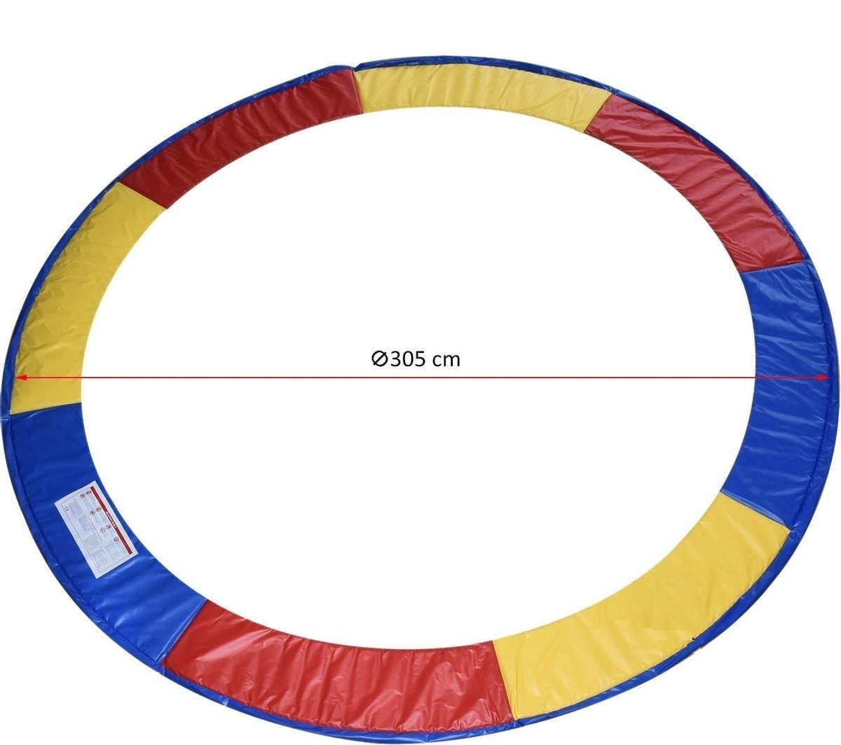 Trampoline rand multi-gekleurd 305 cm diameter regenboog