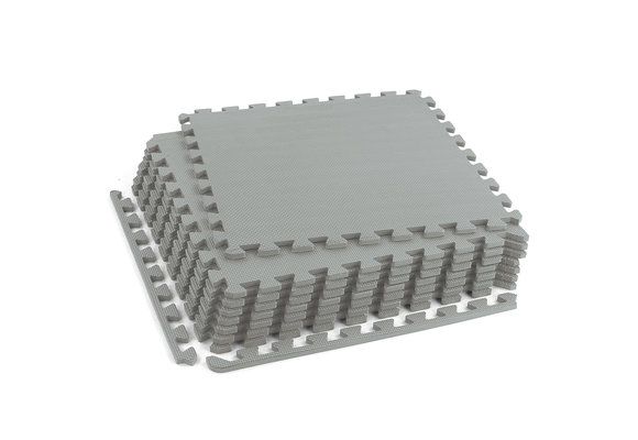 Sportvloer fitnessapparatuur - 50 x 50 cm - 8 stuks - grijs