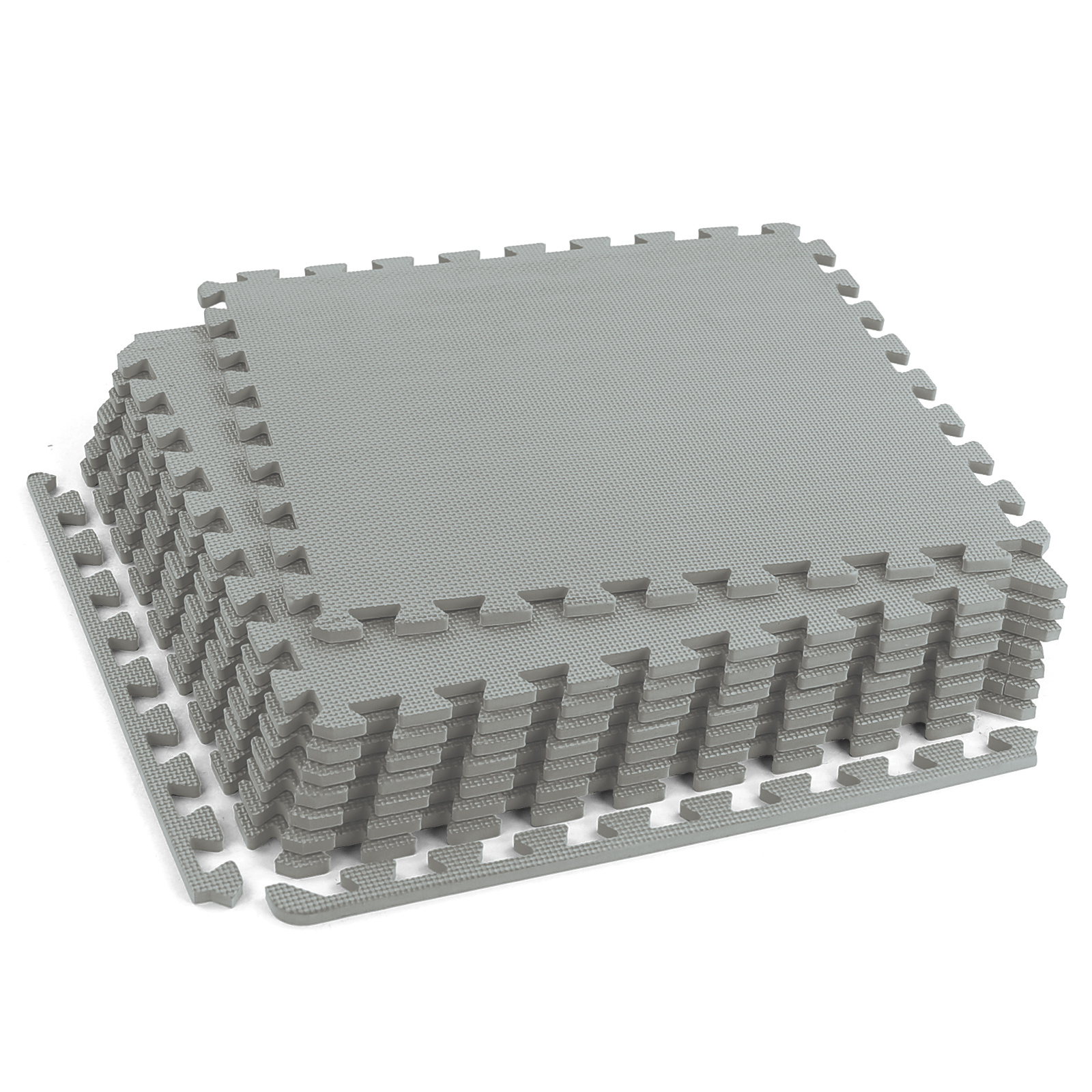 Sportvloer fitnessapparatuur - 50 x 50 cm - 8 stuks - grijs