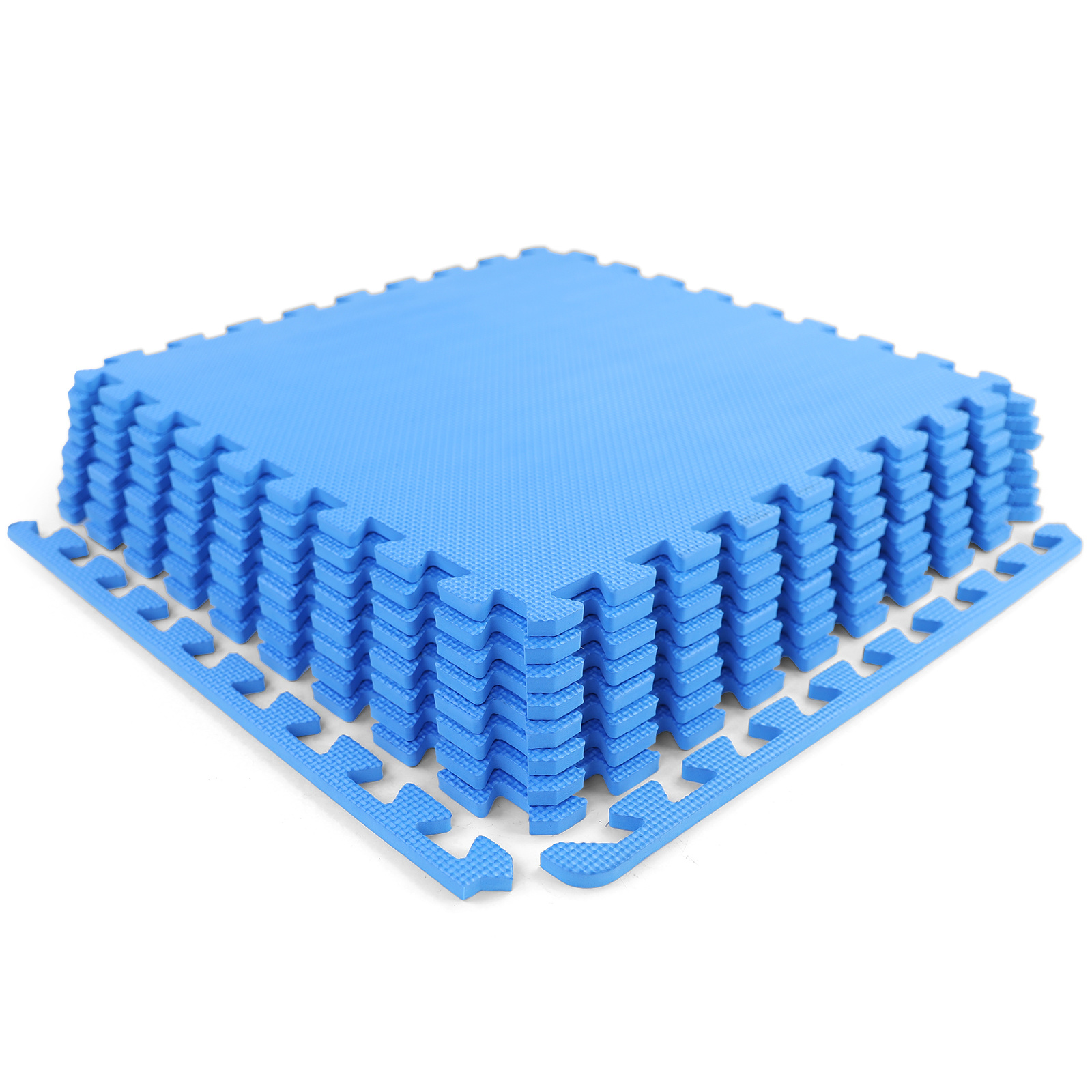 Sportvloer fitnessapparatuur - 50 x 50 cm - 8 stuks - blauw