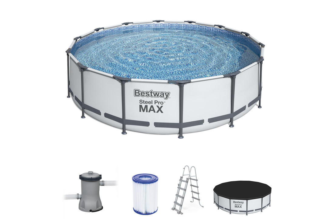 Bestway Steel Pro Arctic white 427 x 107 cm zwembad met pomp - complete set