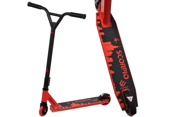 Stuntstep Enero Scorpio rood & zwart - tot 120 kg