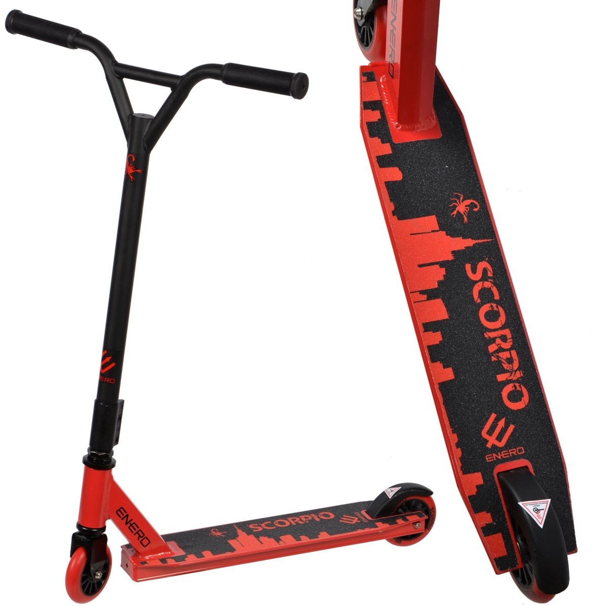 Stuntstep Enero Scorpio rood & zwart - tot 120 kg